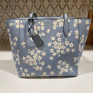 Kate Spade Blue and White Floral Tote